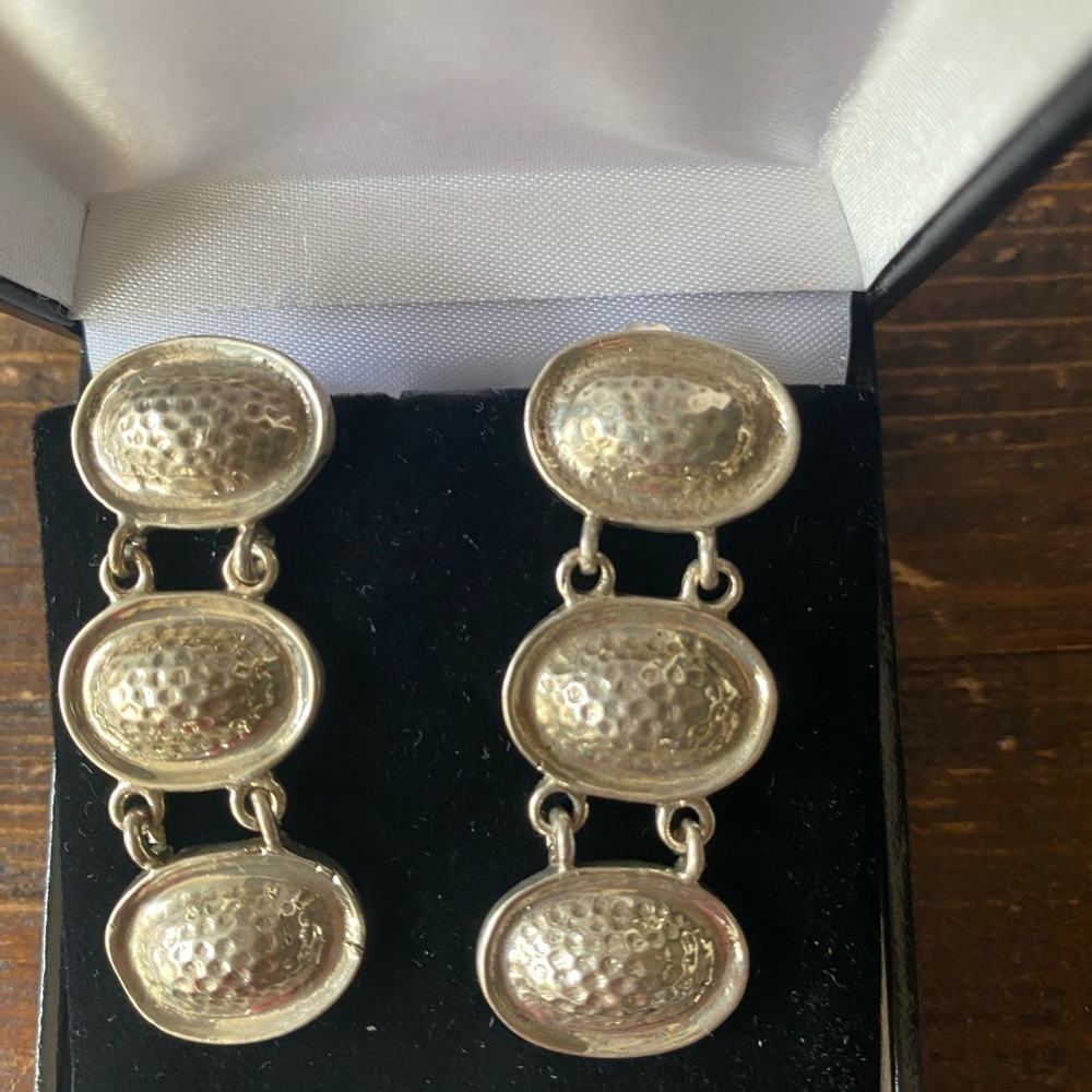 Peter Brams Sterling Silver Earrings with 14k gold post